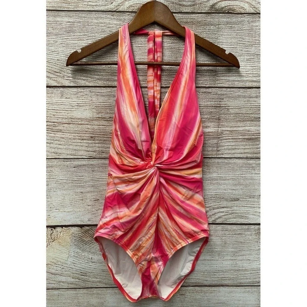 Swim Contours by Coco Reef Womens Size 8/32C Halter Shaping Swimsuit New - Picture 1 of 3